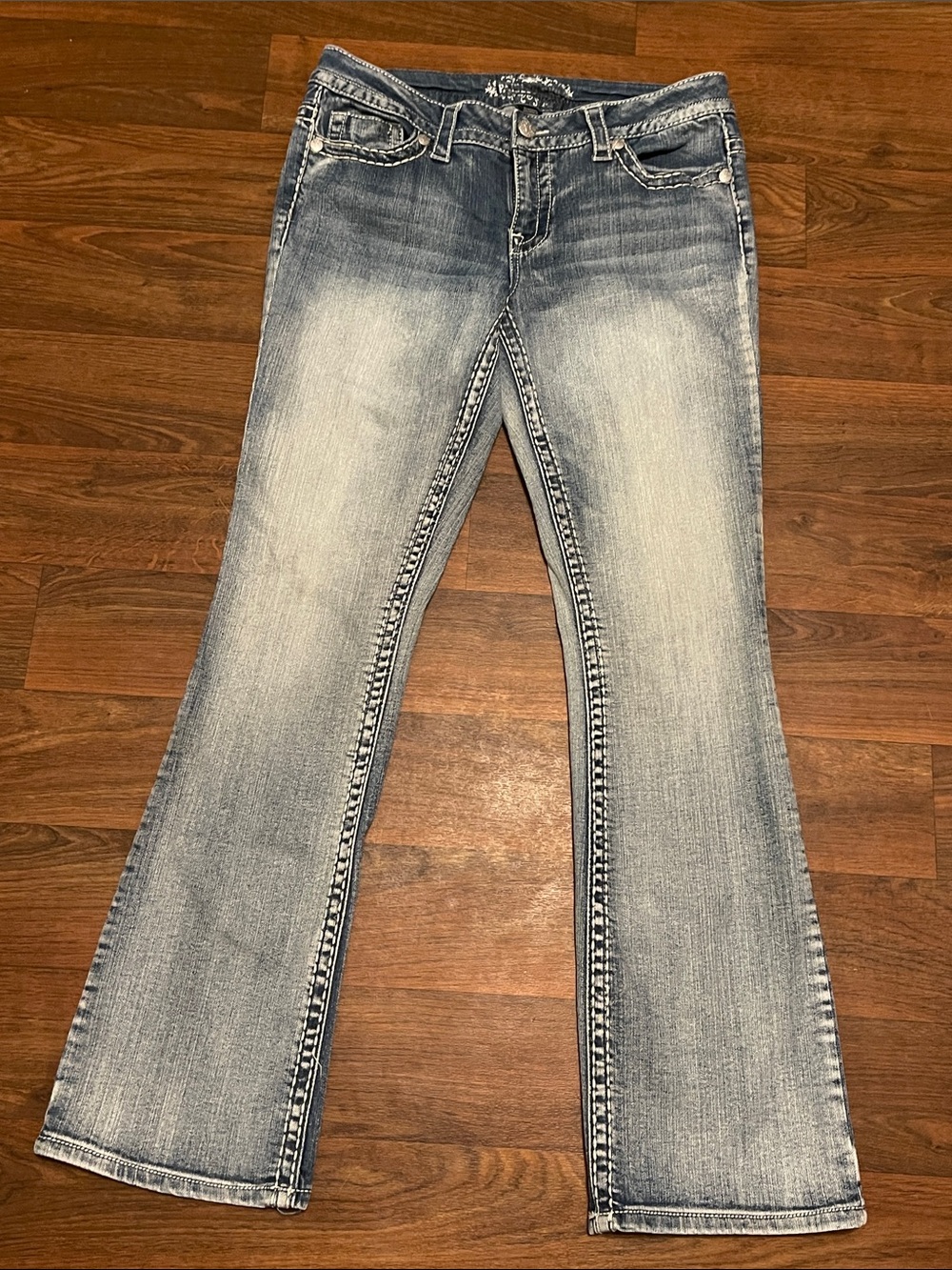 Paisley Sky Women’s Western Thick Stitch Bootcut Jeans Size 10 32x32